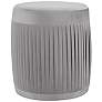 Christel Light Gray Velvet Fabric Accent Ottoman