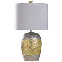 Ottey Dimpled Satin Brass and Nickel Urn Table Lamp