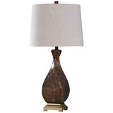 Dakota Textured Dark Brown Twisted Vase Table Lamp