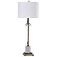 Matlock Old Brass Metal and Clear Crystal Buffet Table Lamp