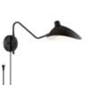 Colborne Brass and Black Hardwire Swing Arm Wall Lamp
