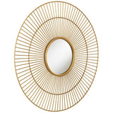 Conelli Gold Leaf Metal 33 3/4" Round 2-Layer Wall Mirror