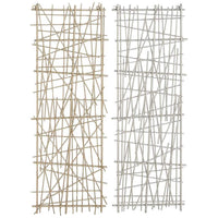Hatcher Polished Gold and Silver 36" High 2-Piece Wall Art Set