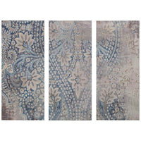 Weathered Damask Walls 35" High 3-Piece Canvas Wall Art Set