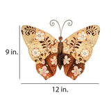 Eangee Butterfly 12"W Brown Flower Capiz Shell Wall Decor