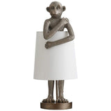 Standing Monkey Antique Brass Accent Table Lamp