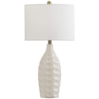Bristol Ivory Dimpled Molded Vase Table Lamp