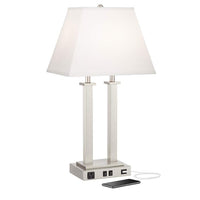 Euro Amity Desk Lamp with USB Port and Outlet