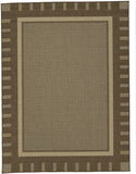Jardin Indoor/Outdoor Bordered Runner Rug, Brown