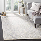 Handcrafted Geometric Silver Ivory Premium Wool Soft Area Rug