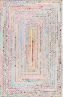 Hand Braided Ivory Multi-color Soft Area Rugs