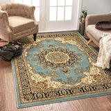 Medallion Oriental Persian Area Rug Blue