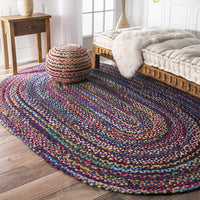 Hand Braided Blue Soft Area Rugs