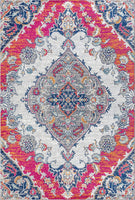 Bohemian FLAIR Boho Vintage Medallion Blue/Multi. Soft Area Rug