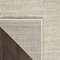 Solid Contemporary Ivory Beige Indoor/Outdoor Area Rug