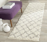 Ivory Grey Soft Plush Area Rug Shag