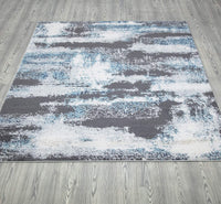 Abstract Soft  Area Rug Gray Blue