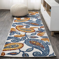 Julien Paisley High-Low Soft Area Rug Indoor Blue/Light Gray