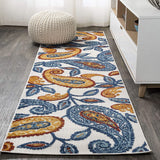 Julien Paisley High-Low Soft Area Rug Indoor Blue/Light Gray