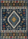 Ravia Blue Southwestern Medallion Area Rug