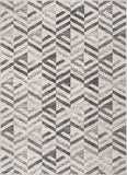 Seville Grey & Ivory Diamond Lines Geometric Pattern Area Rug