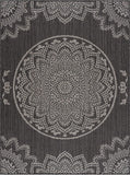 Modern Area Rugs for Indoor Outdoor Medallion - Dark Grey / Light Grey