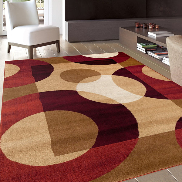 Multi-Color Modern Circles Soft Area Rug