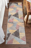 Laroy Soft Pastel Multi Color Triangle Boxes & Squares Geometric Area Rug