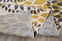Floral Gray/Grey Yellow Area Rug