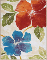 Floral Soft Area Rug - Non Slip Large Flower Carpet for Indoor