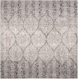 Geometric Trellis Distressed Grey/Ivory  Soft Area Rug