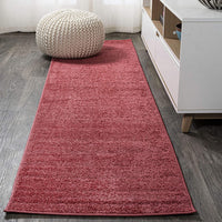 Haze Solid Low-Pile Red Soft Area Rug