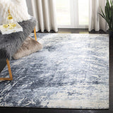 Mirage Collection MIR756M Handmade Modern Abstract Viscose Area Rug Blue / Ivory
