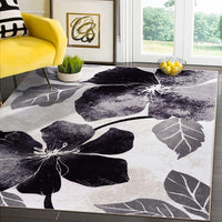 Floral Area Rug - Non Slip Large Flower Carpet for Indoor Soft Area Rugs