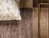 Warm Toned Checkered Beige Light Brown Area Rugs