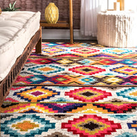 Ritzy Contemporary Retro Area Rug, Multi