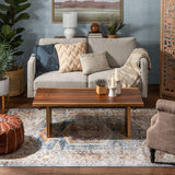 Roslind Bohemian Vintage Pastel Oriental Medallion Pattern Area Rug