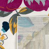 Floral Multi-color Gray Yellow Fuchsia Area Rugs