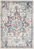Boho Chic Medallion Distressed Soft Area Rug, Cream / Blue