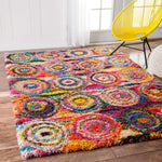 Kindra Circles Shag Area Rug - Multi