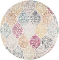 Geometric Trellis Distressed Cream/Yellow  Soft Area Rug