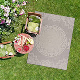 Modern Area Rugs for Indoor Outdoor Medallion - Grey / White