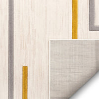 Good Vibes Fiona Gold Modern Geometric Lines  3D Texture Soft Area Rug
