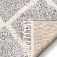 Celina Grey Moroccan Shag Diamond Trellis Pattern Area Rug