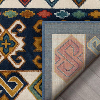 Ravia Blue Southwestern Medallion Area Rug
