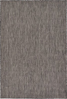 Casual Transitional Indoor  Outdoor Flatweave Black Area Rug