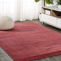 Haze Solid Low-Pile Red Soft Area Rug