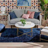 Ciel Indigo Blue Ultra-Soft Multi-Textured Shimmer Pile Area Rug