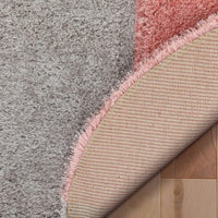 Modern Geometric Shag Blush Grey 3D Textured Thick Soft Shag Area Rug