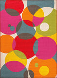 Vibrant Circle Area Rug Non-Slip/ No Skid